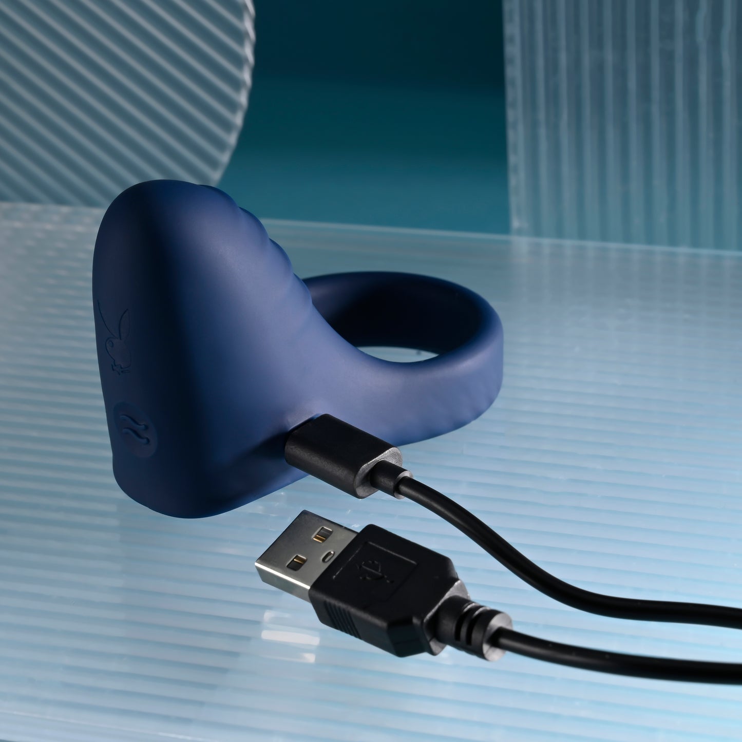 PB Point Rechargeable Cockring Blue